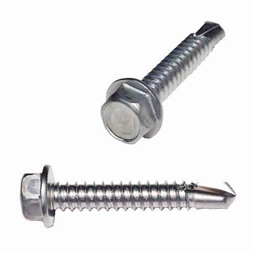 TEK123S #12 X 3" Hex Washer Head, Self-Drilling Screw, 410 Stainless